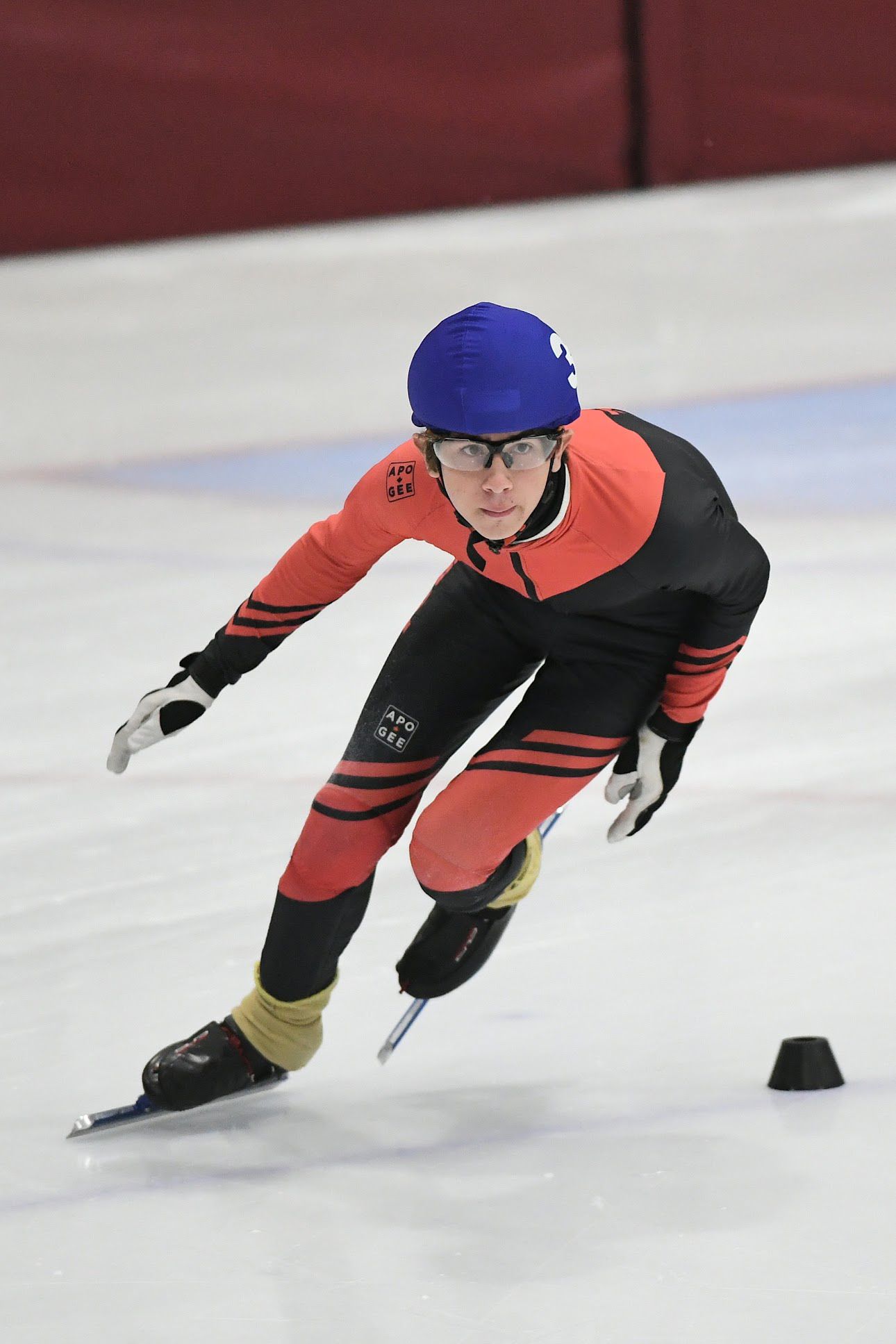Burnaby skater mid-race